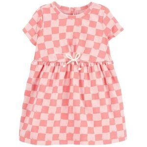 NWT. CARTER'S Baby Girls Checkered Jersey Dress